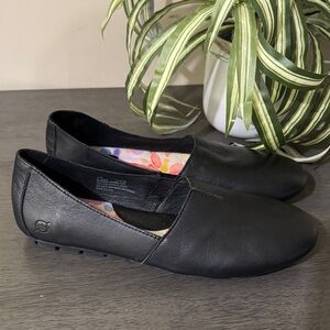 Born Black Leather Flats